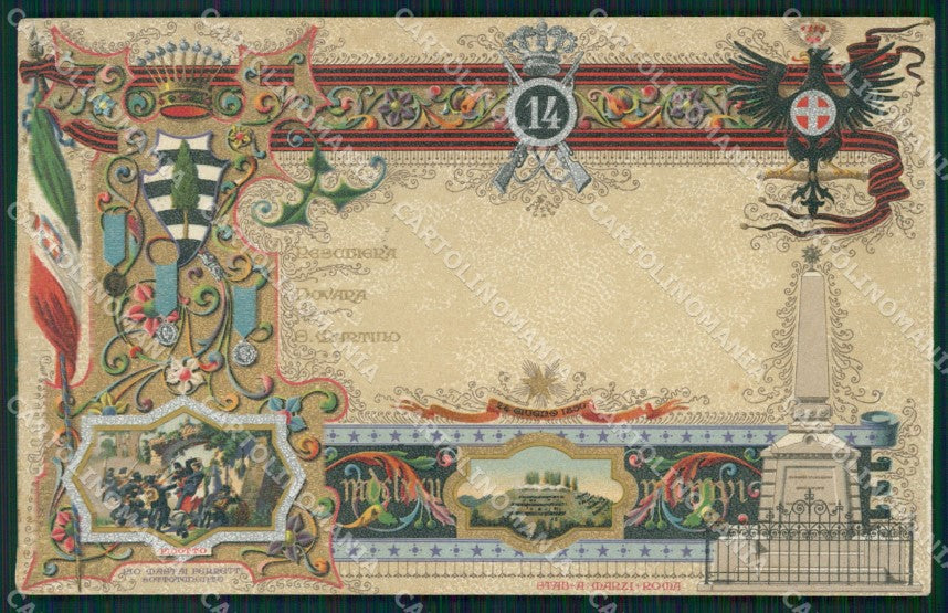 Militari Fanteria XIV Reggimento cartolina MT8369 – fronte