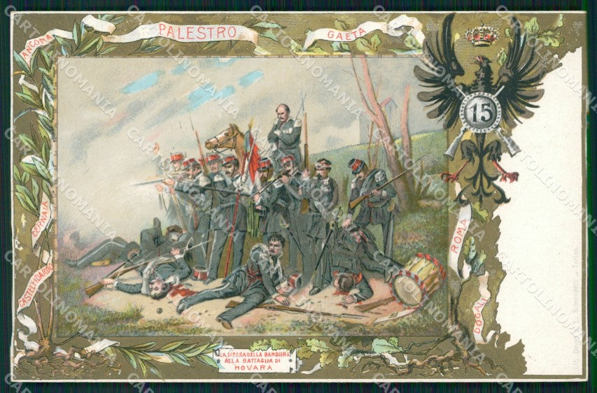 Militari Fanteria XV Reggimento Novara Palestro Gaeta cartolina MT8371 – fronte