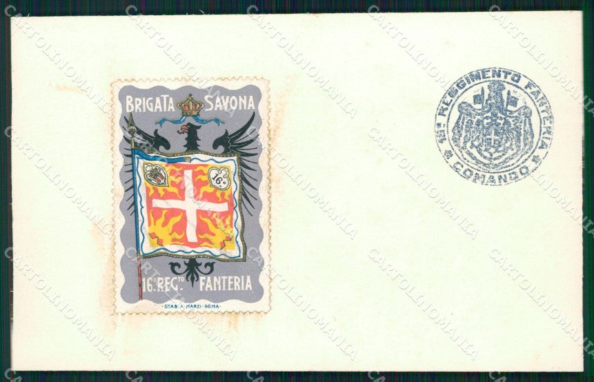 Militari Fanteria XVI Reggimento Brigata Savoia cartolina MT8372 – fronte