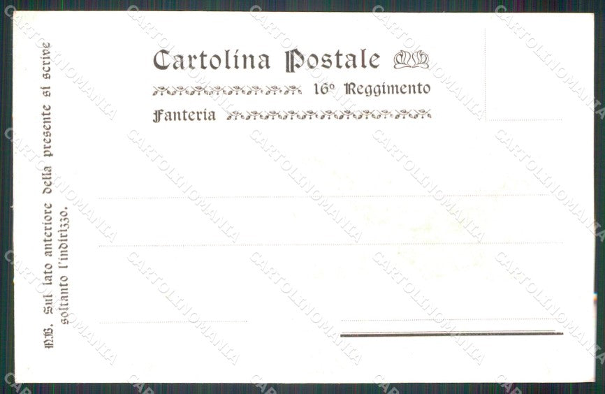 Militari Fanteria XVI Reggimento cartolina MT8378 – retro