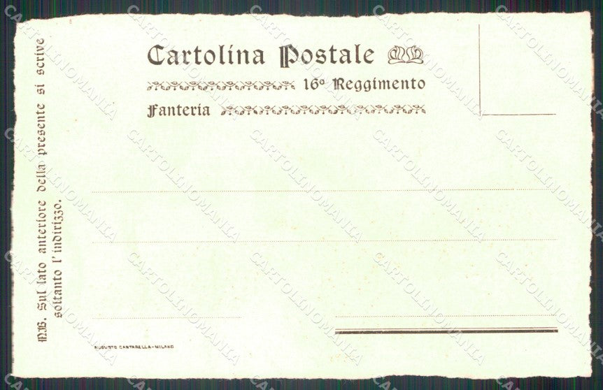 Militari Fanteria XVI Reggimento cartolina MT8379 – retro