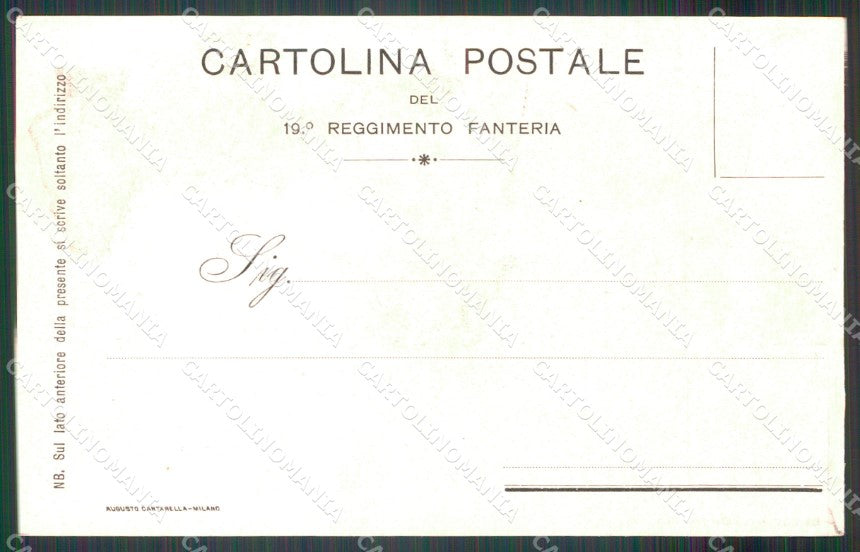 Militari Fanteria XIX Reggimento Villafranca Porta Pia cartolina MT8384 – retro