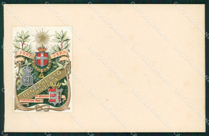 Militari Fanteria 21º Reggimento cartolina MT8387 – fronte