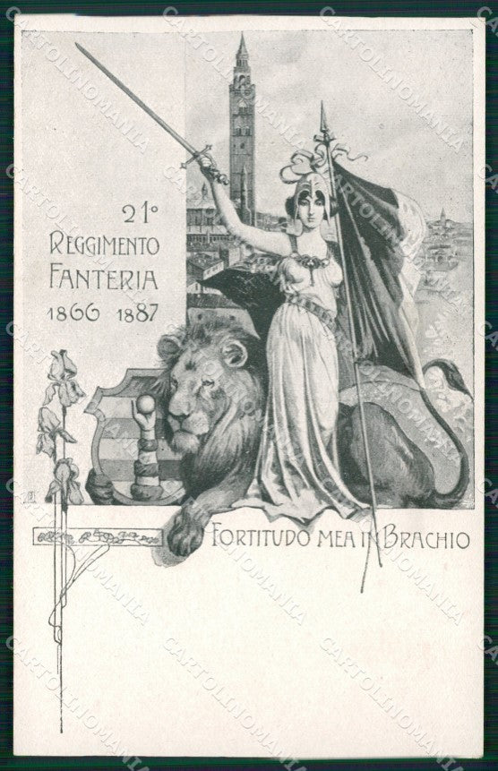 Militari Fanteria 21º Reggimento cartolina MT8388 – fronte