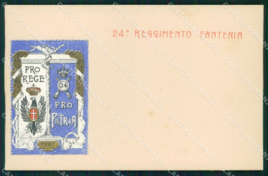 Militari Fanteria 24º Reggimento cartolina MT8398 – fronte