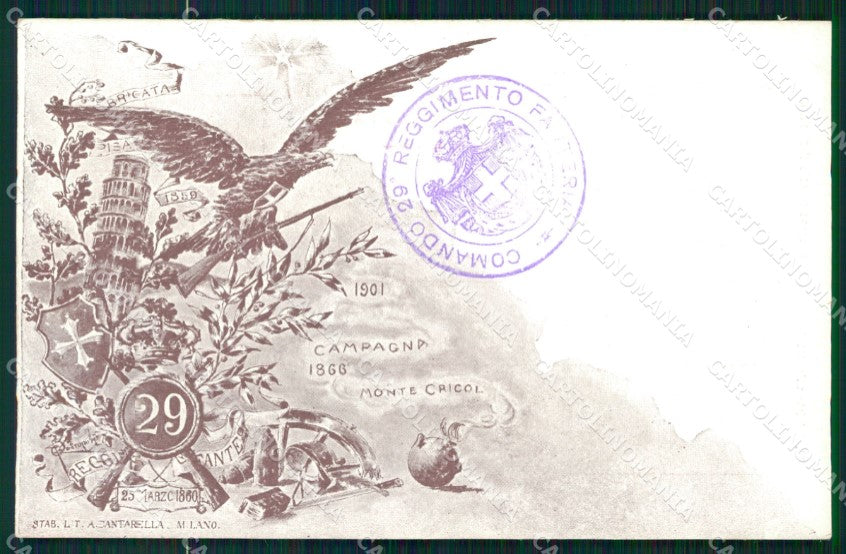 Militari Fanteria 29º Reggimento Brigata Pisa cartolina MT8415 – fronte