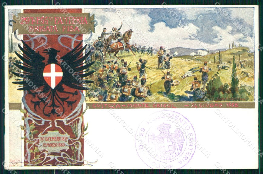 Militari Fanteria 29º Reggimento Brigata Pisa cartolina MT8416 – fronte