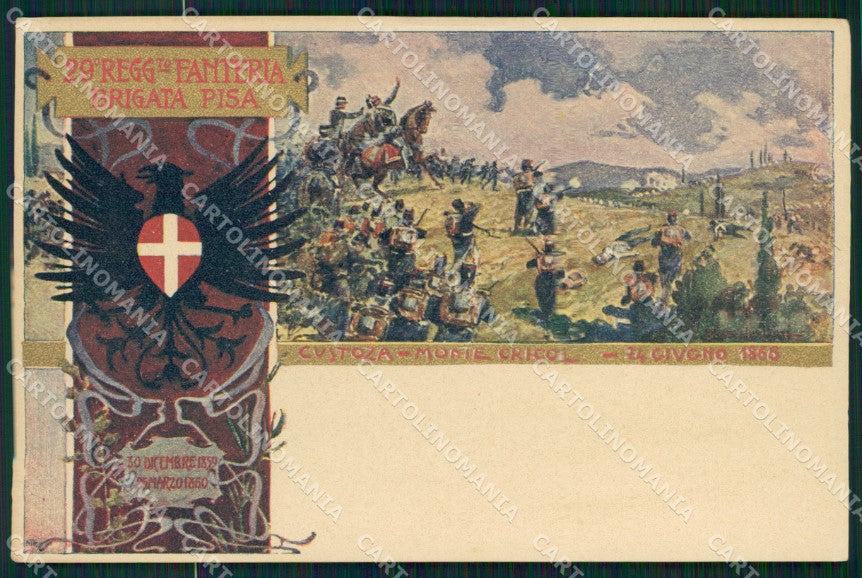 Militari Fanteria 29º Reggimento Brigata Pisa cartolina MT8417 – fronte