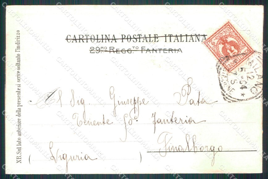 Militari Fanteria 29º Reggimento cartolina MT8422 – retro