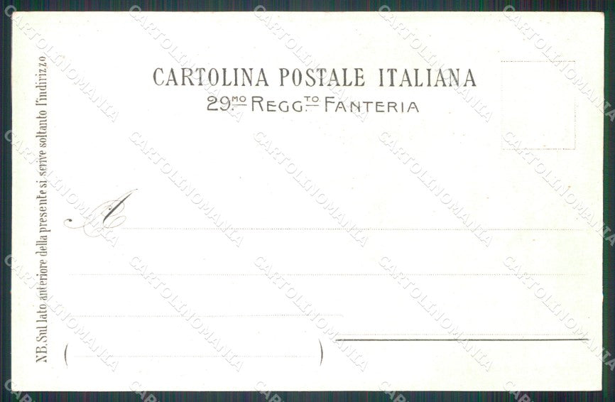 Militari Fanteria 29º Reggimento cartolina MT8423 – retro