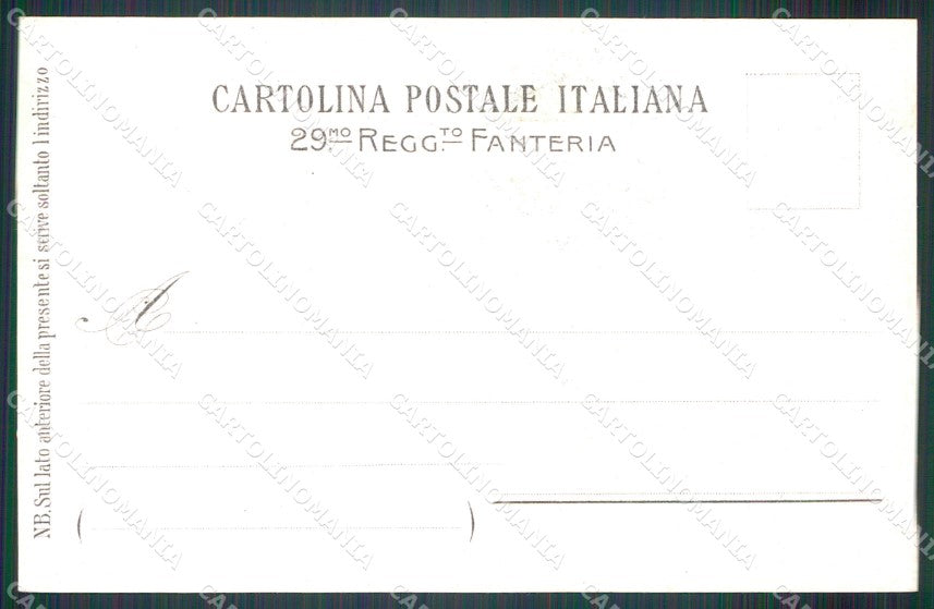 Militari Fanteria 29º Reggimento cartolina MT8424 – retro