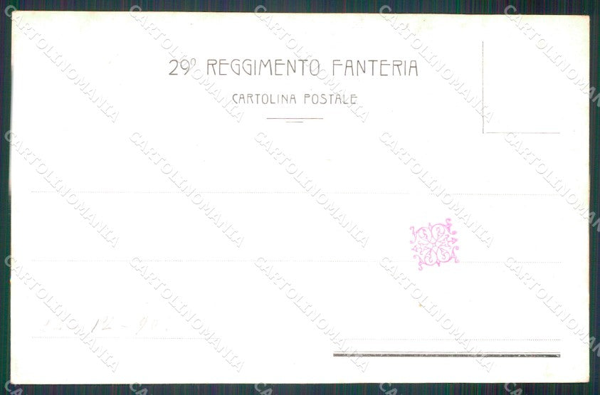 Militari Fanteria 29º Reggimento Colonnello Torelli cartolina MT8425 – retro