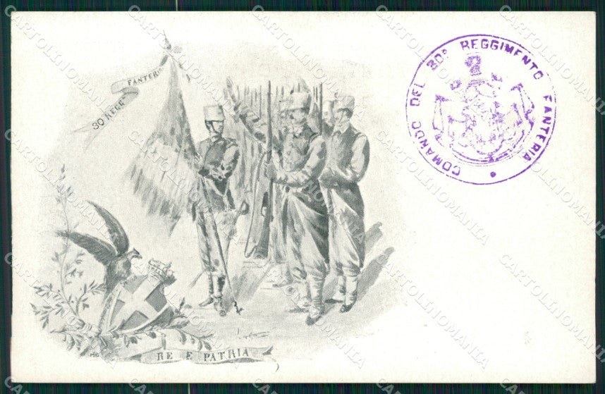Militari Fanteria 30º Reggimento cartolina MT8427 – fronte
