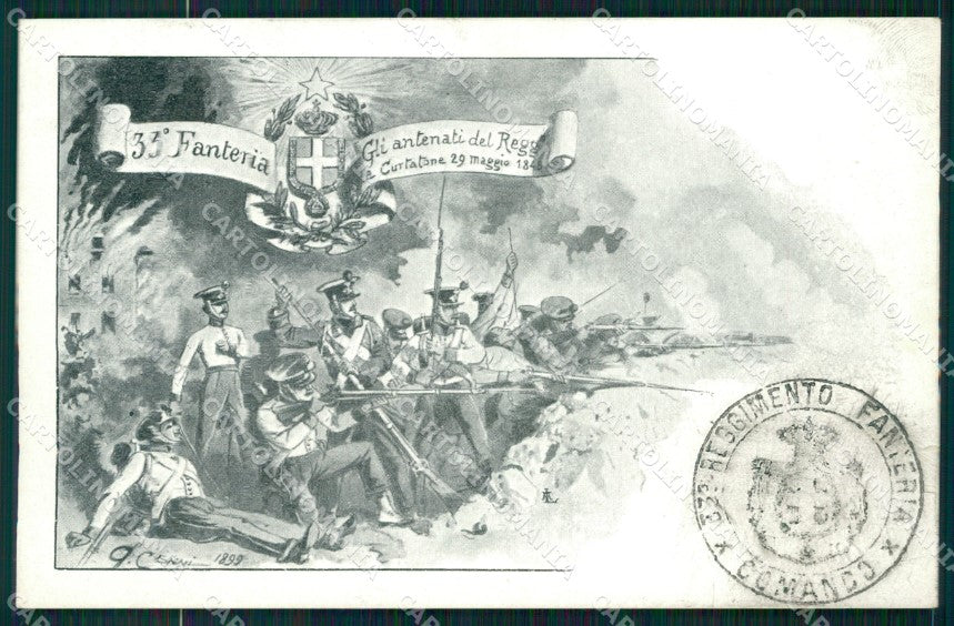 Militari Fanteria 33 Reggimento Curtatone Cenni cartolina MT8436 – fronte