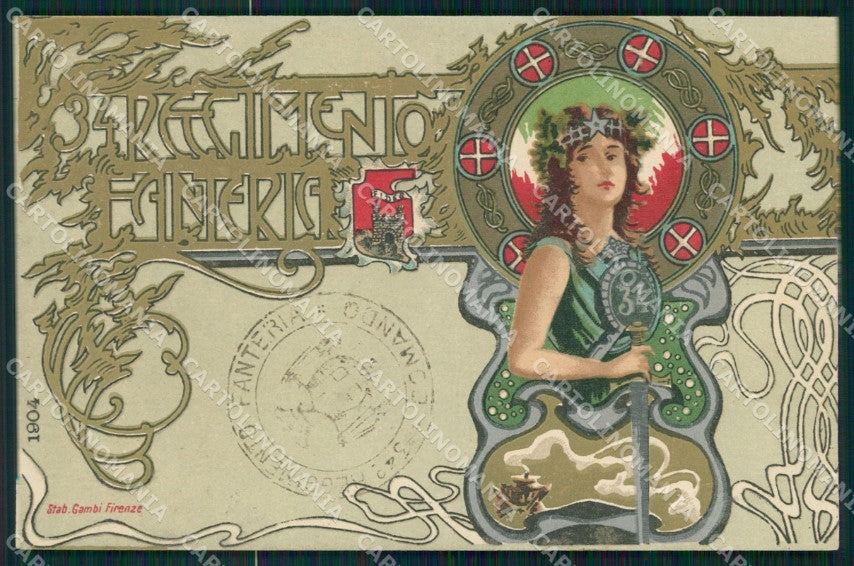 Militari Fanteria 34 Reggimento Firenze cartolina MT8443 – fronte