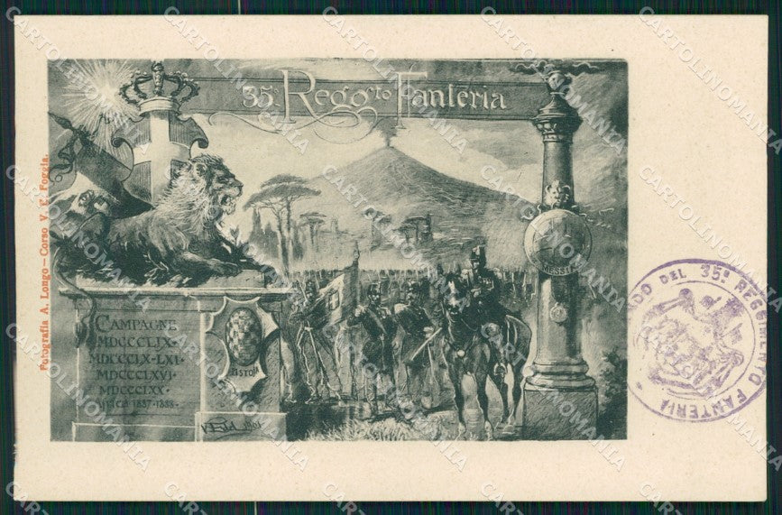 Militari Fanteria 35 Reggimento Pistoia Messina Etna cartolina MT8445 – fronte