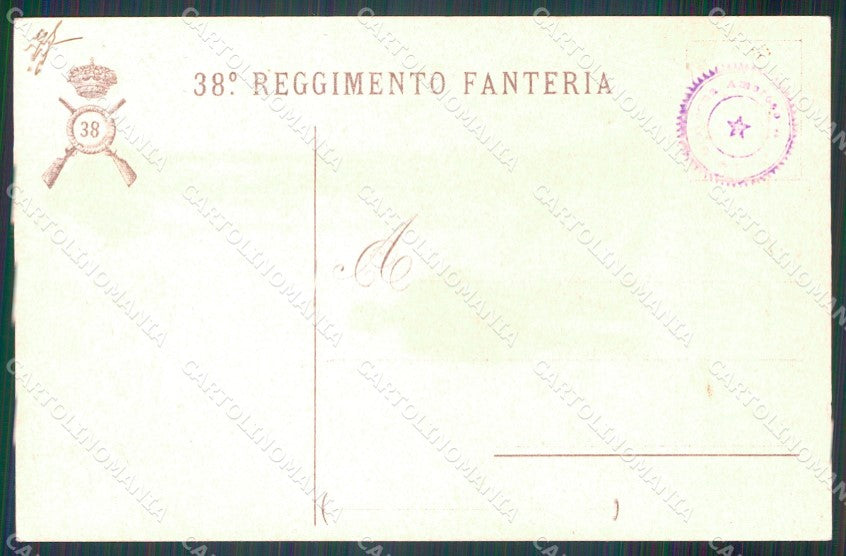 Militari Fanteria 38 Reggimento Borgoforte Uniforme Bandiera cartolina MT8452 – retro