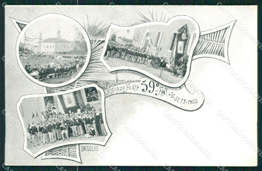 Militari Fanteria 39 Reggimento Festeggiamenti 1903 Bologna ? cartolina MT8456 – fronte
