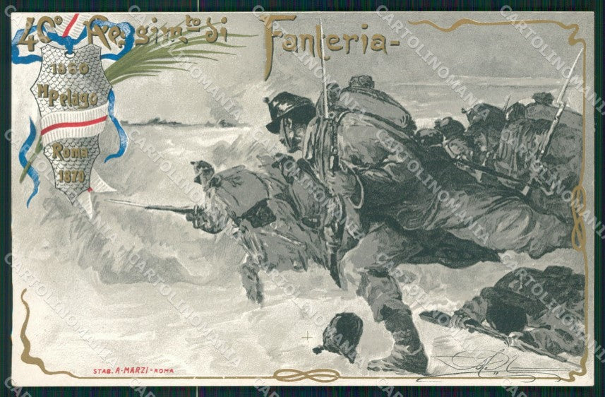 Militari Fanteria 40 Reggimento Monte Pelago cartolina MT8458 – fronte