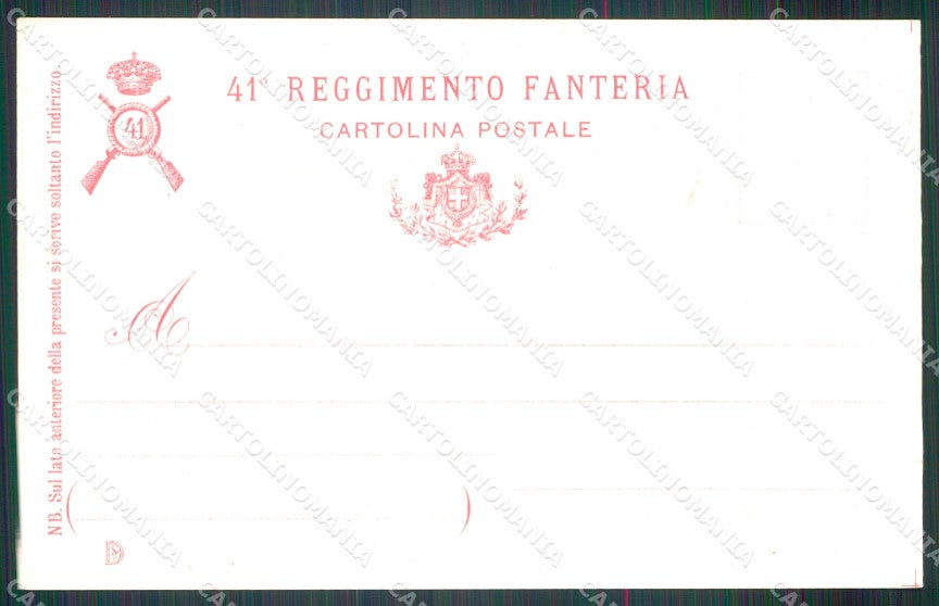 Militari Fanteria 41 Reggimento cartolina MT8461 – retro