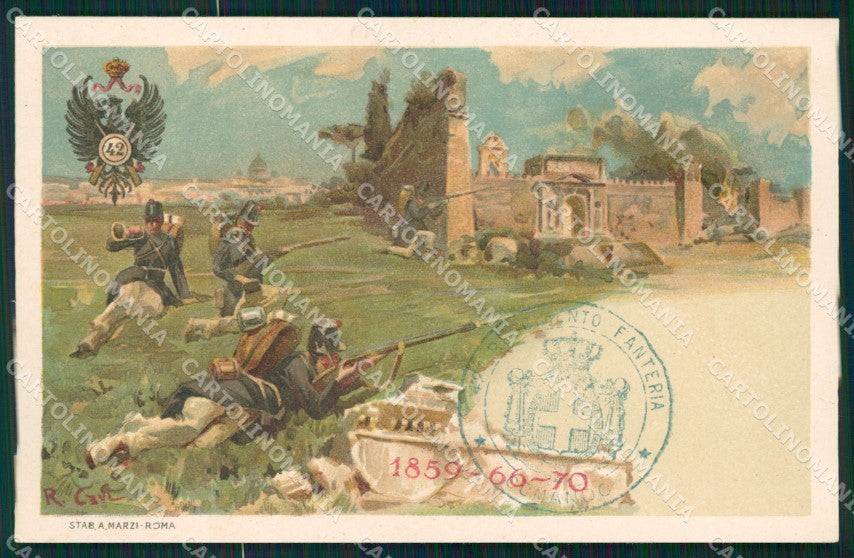 Militari Fanteria 42 Reggimento Cavi cartolina MT8463 – fronte