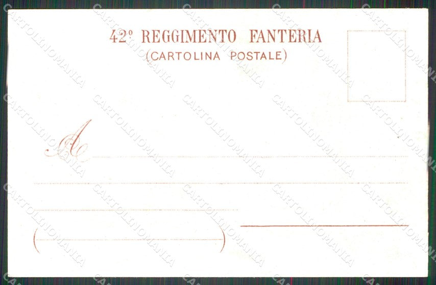 Militari Fanteria 42 Reggimento Cavi cartolina MT8463 – retro