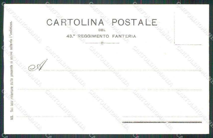 Militari Fanteria 43 Reggimento Brigata Forlì Cenni cartolina MT8466 – retro