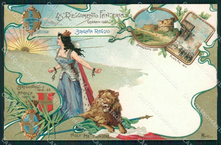 Militari Fanteria 45 Reggimento Brigata Reggio Borgoforte cartolina MT8469 – fronte