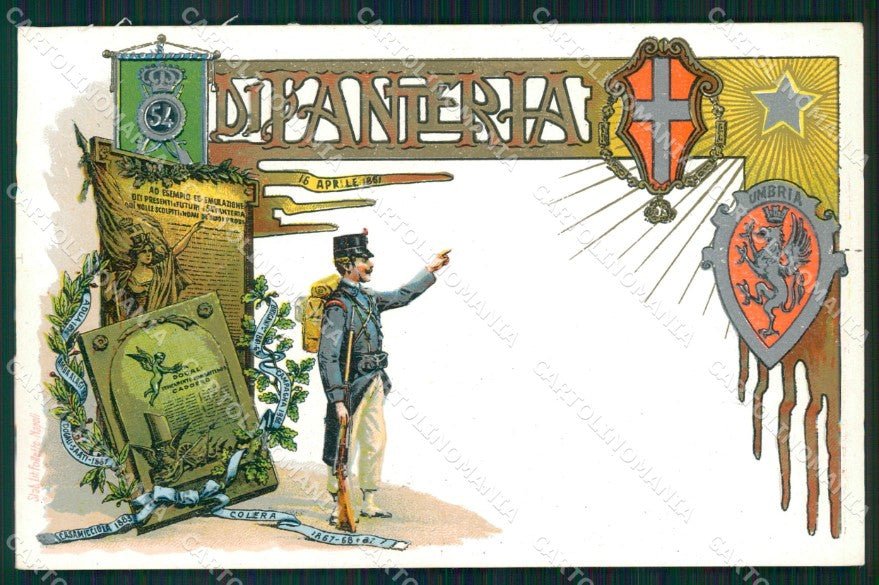 Militari Fanteria 54 Reggimento Umbria cartolina MT8487 – fronte