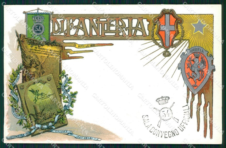 Militari Fanteria 54 Reggimento Umbria cartolina MT8488 – fronte