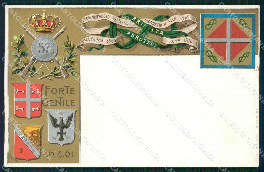 Militari Fanteria 57 Reggimento Brigata Abruzzi Teramo cartolina MT8499 – fronte