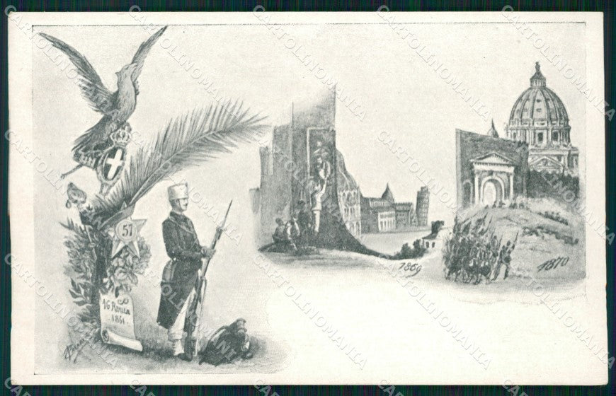 Militari Fanteria 57 Reggimento Roma cartolina MT8501 – fronte
