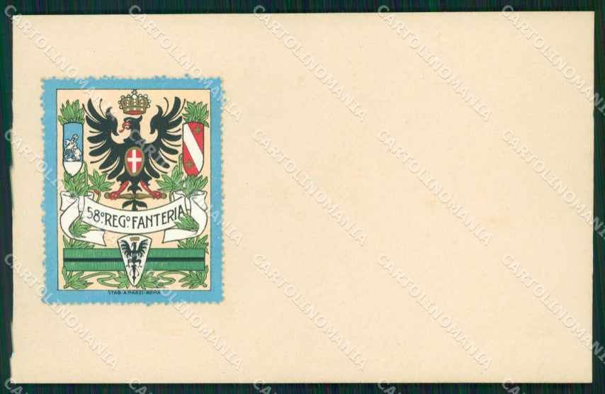 Militari Fanteria 58 Reggimento cartolina MT8502 – fronte