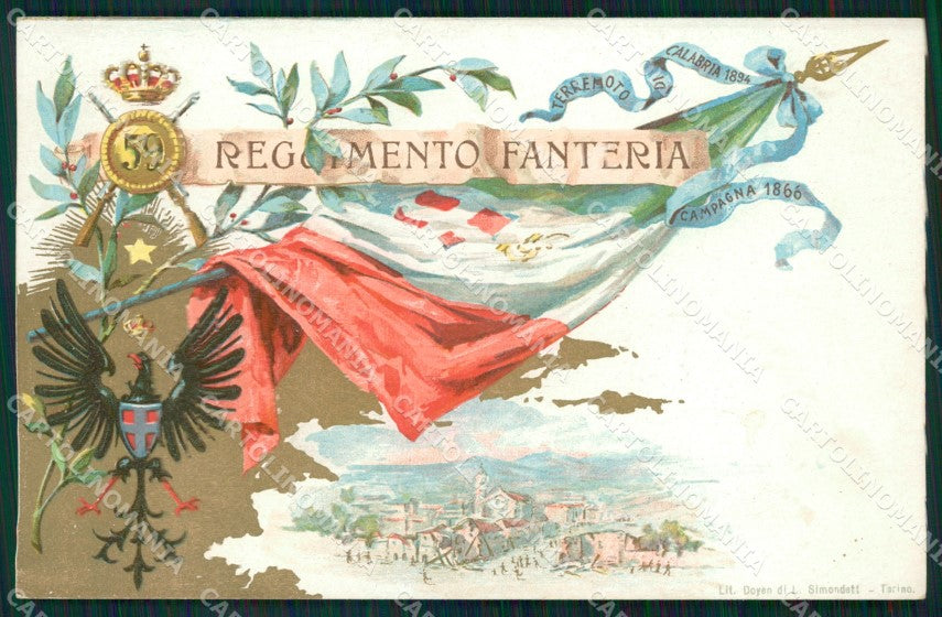 Militari Fanteria 59 Reggimento cartolina MT8506 – fronte