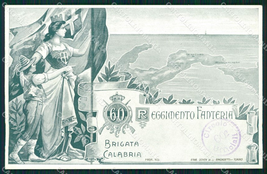 Militari Fanteria 60 Reggimento Brigata Calabria Cosenza Reggio cartolina MT8512 – fronte