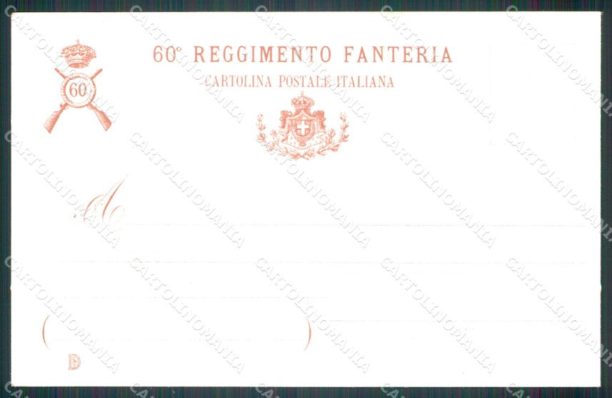 Militari Fanteria 60 Reggimento Brigata Calabria Cosenza Reggio cartolina MT8512 – retro