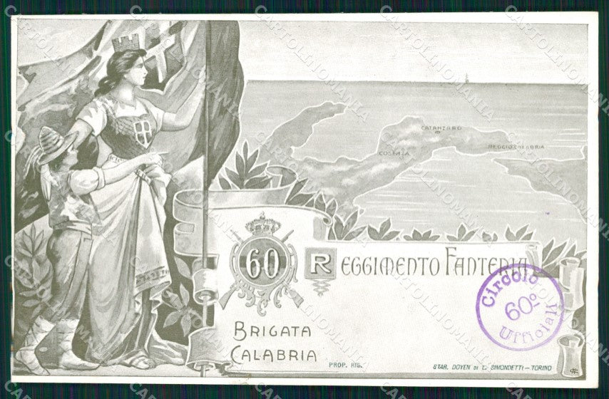 Militari Fanteria 60 Reggimento Brigata Calabria Cosenza cartolina MT8514 – fronte