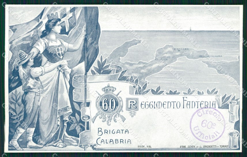 Militari Fanteria 60 Reggimento Brigata Calabria Reggio cartolina MT8515 – fronte