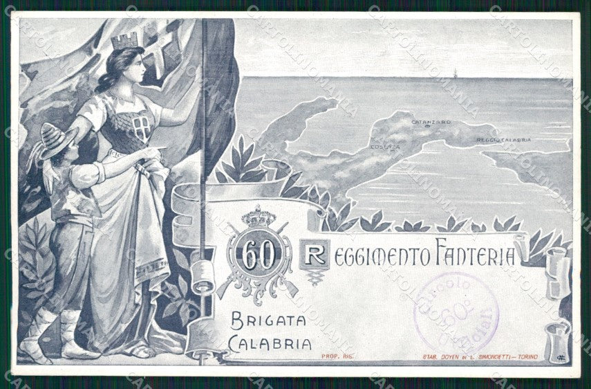 Militari Fanteria 60 Reggimento Brigata Calabria Cosenza Reggio cartolina MT8516 – fronte