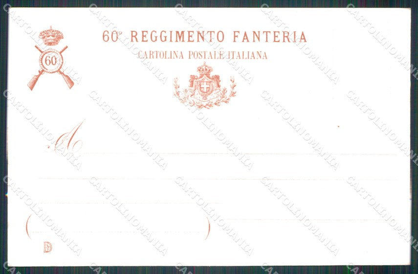 Militari Fanteria 60 Reggimento Brigata Calabria Cosenza Reggio cartolina MT8516 – retro