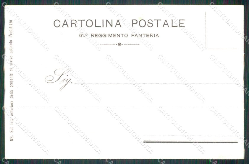 Militari Fanteria 61 Reggimento cartolina MT8518 – retro