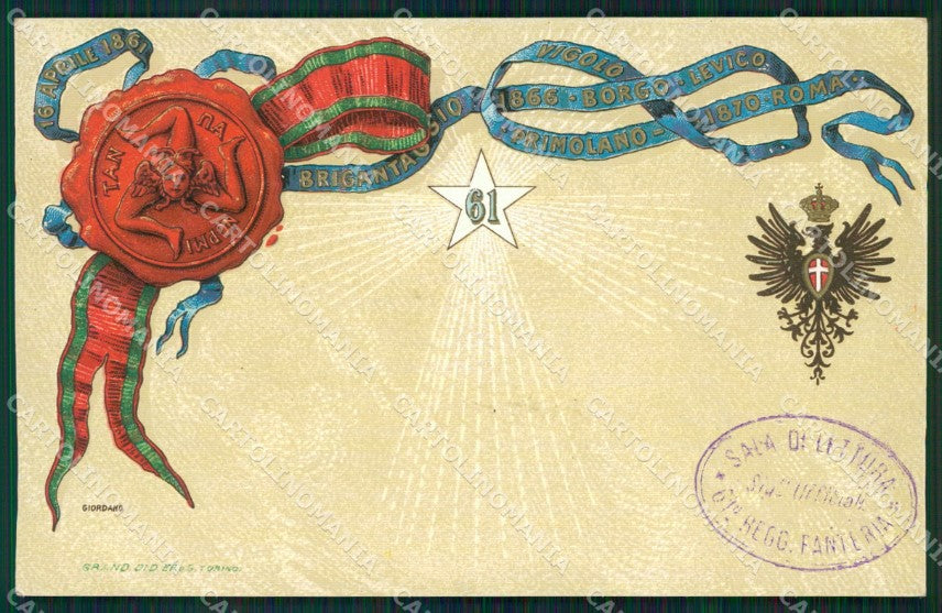 Militari Fanteria 61 Reggimento cartolina MT8519 – fronte