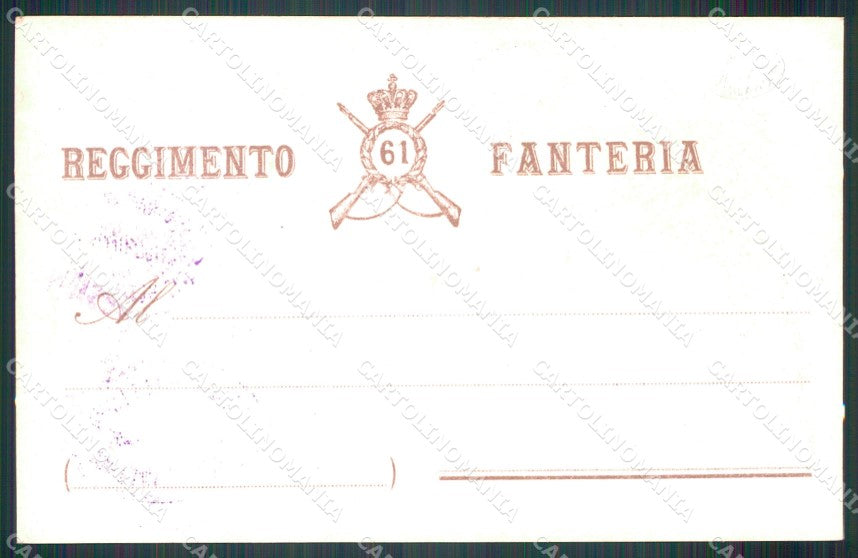 Militari Fanteria 61 Reggimento cartolina MT8519 – retro