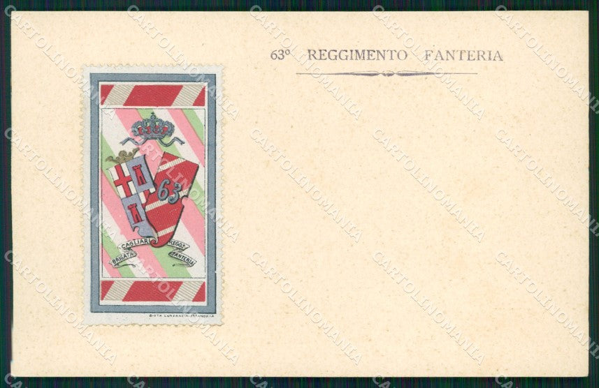 Militari Fanteria 63 Reggimento Brigata Cagliari cartolina MT8525 – fronte