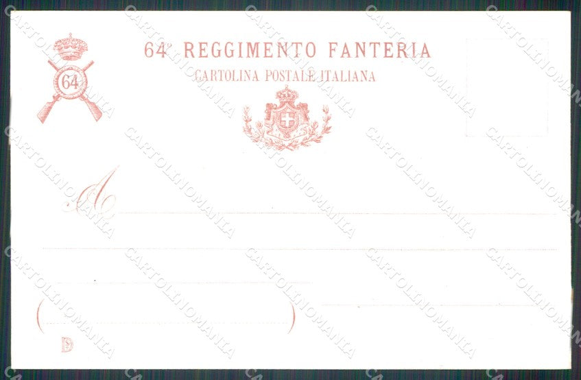 Militari Fanteria 64 Reggimento cartolina MT8529 – retro