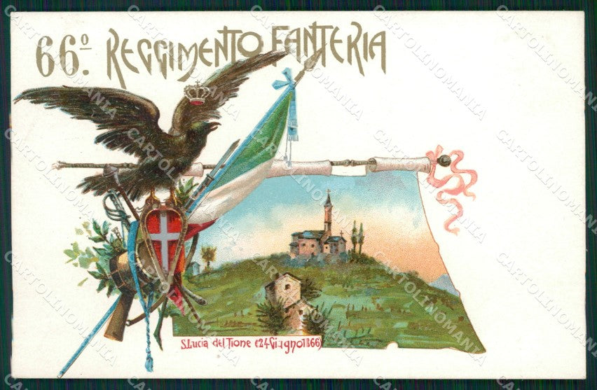 Militari Fanteria 66 Reggimento Santa Lucia del Tione cartolina MT8534 – fronte