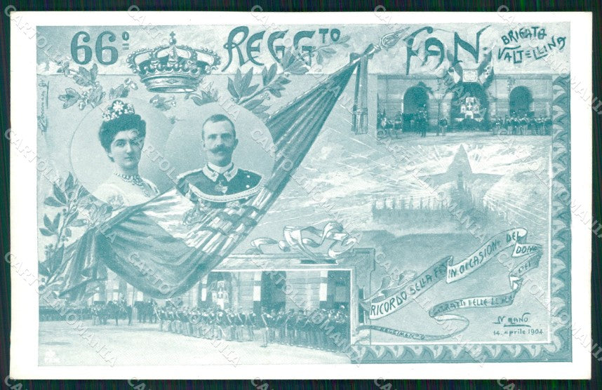 Militari Fanteria 66 Reggimento Valtellina Savoia Milano cartolina MT8537 – fronte