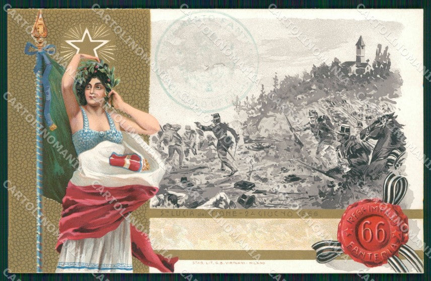 Militari Fanteria 66 Reggimento Santa Lucia del Tione cartolina MT8538 – fronte