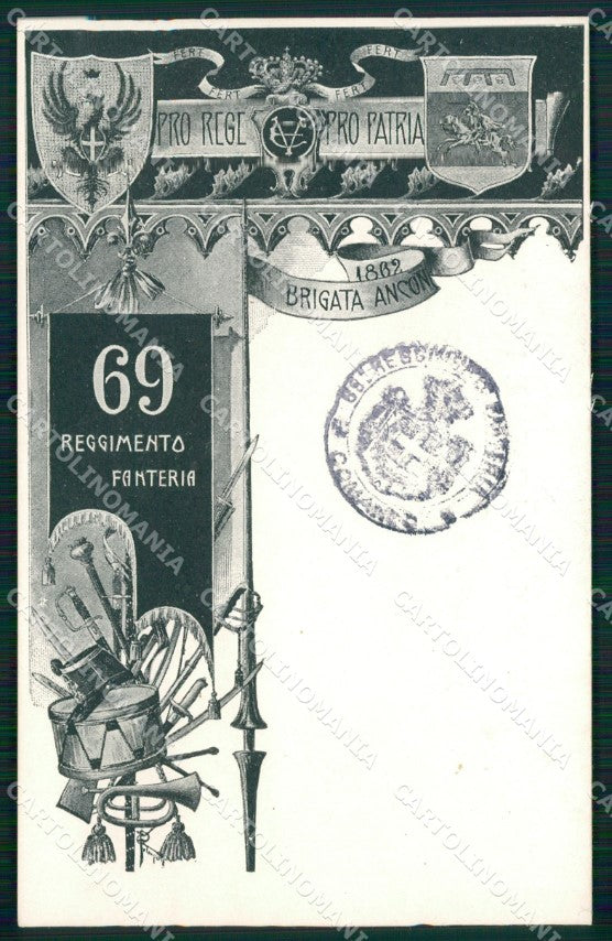 Militari Fanteria 69 Reggimento Brigata Ancona cartolina MT8546 – fronte
