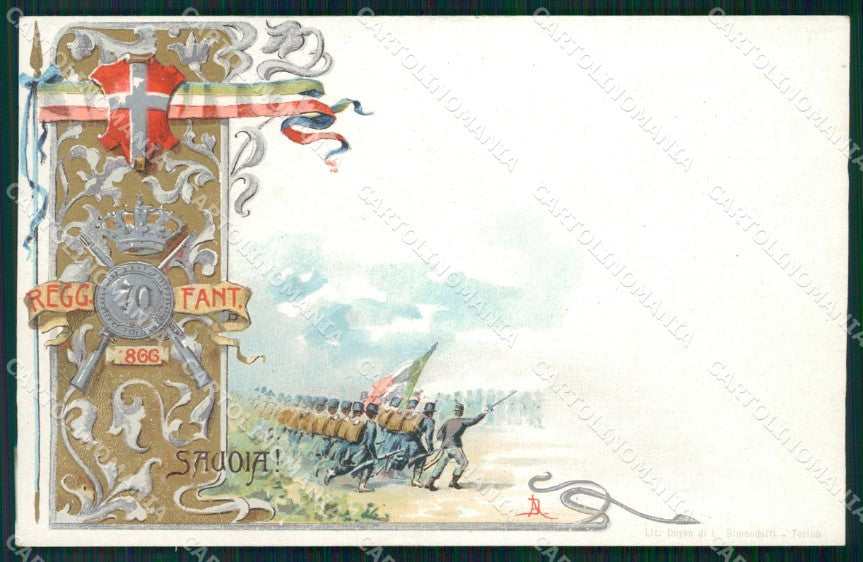 Militari Fanteria 70 Reggimento cartolina MT8549 – fronte